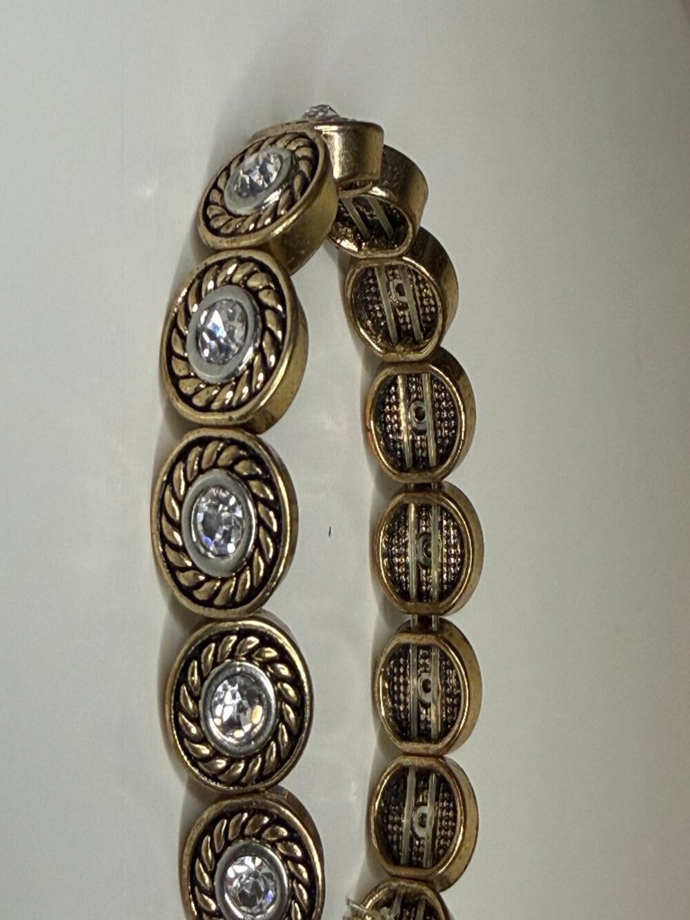 Women's Bronze/Gold Diamond Elastic Bracelet - Picture 2 of 4